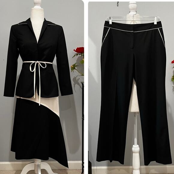 NEW The Limited 90s Classic Longline Structured Hourglass Pantsuit Midi Skirt 4 - Picture 3 of 16